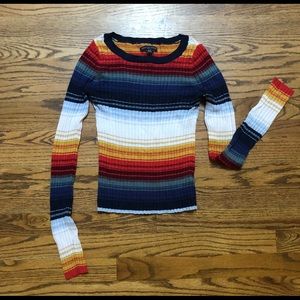 American Eagle Colored Stripe Top